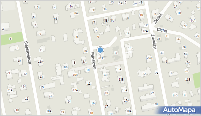 Józefów, Piaskowa, 9/11, mapa Józefów