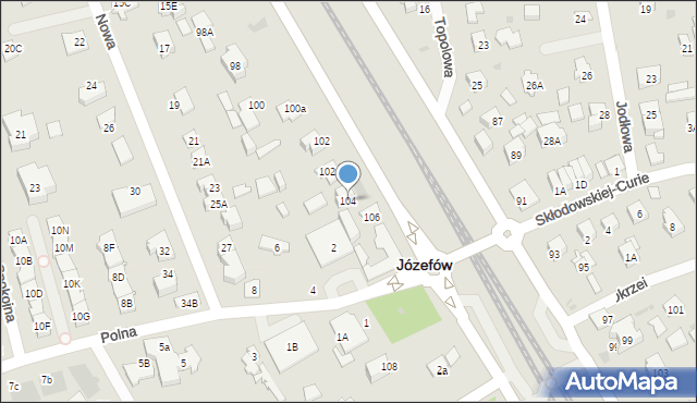 Józefów, Piłsudskiego Józefa, marsz., 104, mapa Józefów