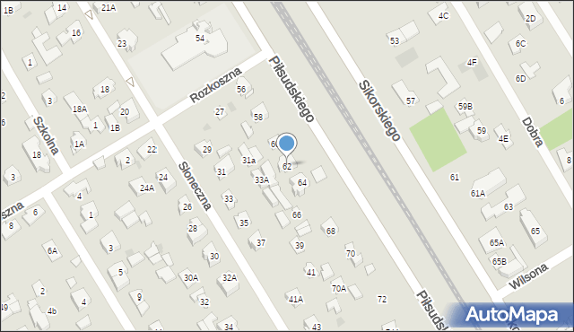 Józefów, Piłsudskiego Józefa, marsz., 62, mapa Józefów