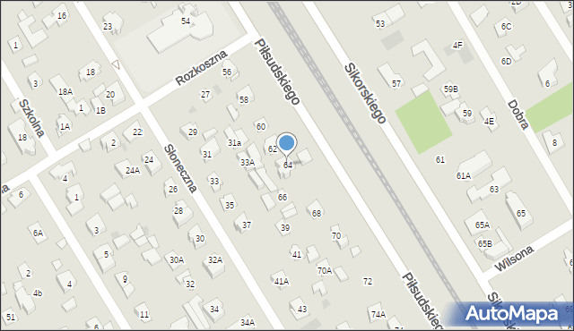 Józefów, Piłsudskiego Józefa, marsz., 64, mapa Józefów