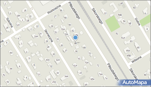 Józefów, Piłsudskiego Józefa, marsz., 66, mapa Józefów