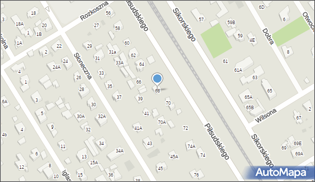 Józefów, Piłsudskiego Józefa, marsz., 68, mapa Józefów