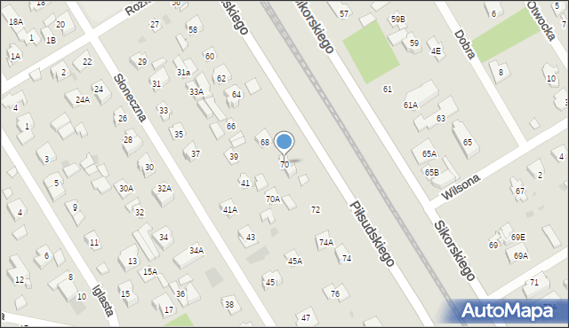 Józefów, Piłsudskiego Józefa, marsz., 70, mapa Józefów