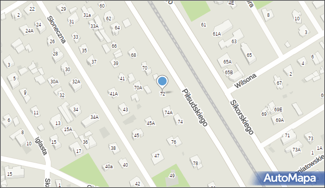 Józefów, Piłsudskiego Józefa, marsz., 72, mapa Józefów