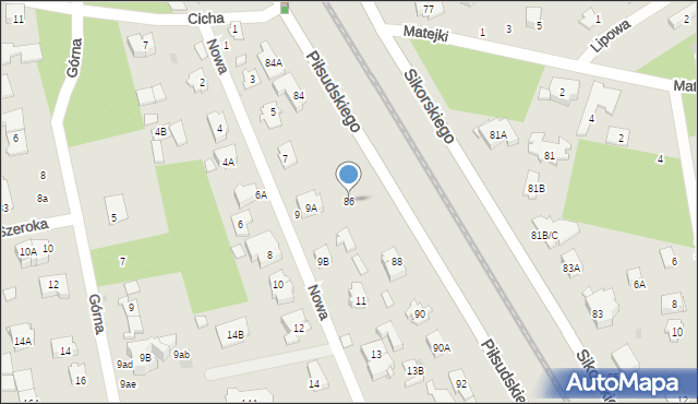 Józefów, Piłsudskiego Józefa, marsz., 86, mapa Józefów