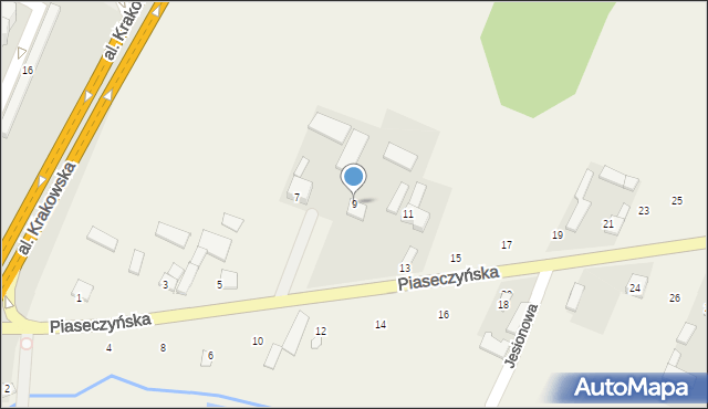 Józefowice, Piaseczyńska, 9, mapa Józefowice