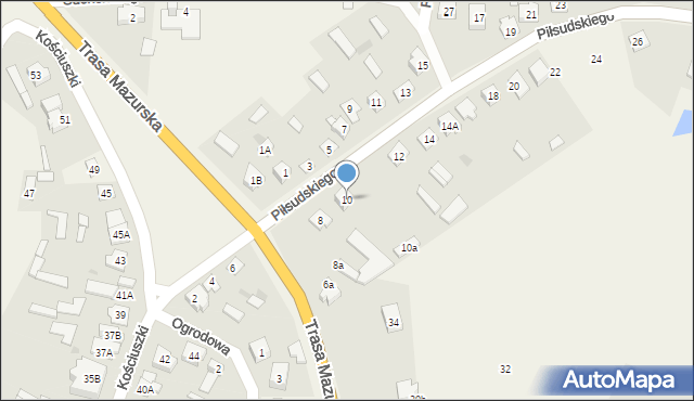 Kadzidło, Piłsudskiego Józefa, marsz., 10, mapa Kadzidło