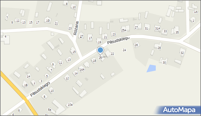 Kadzidło, Piłsudskiego Józefa, marsz., 20, mapa Kadzidło