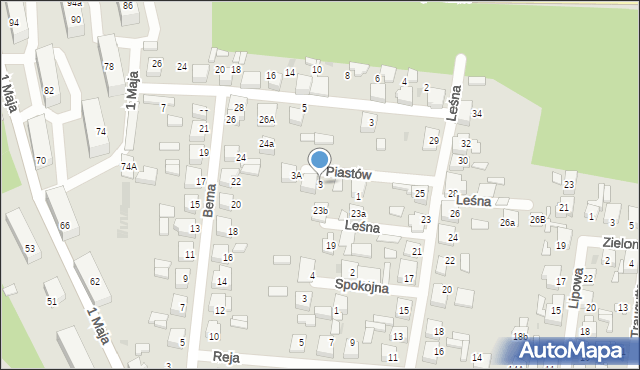 Kalety, Piastów, 3, mapa Kalety