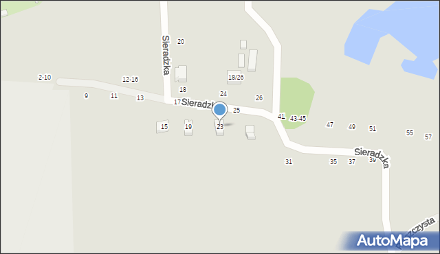 Kalisz, Piaszczysta, 23, mapa Kalisza