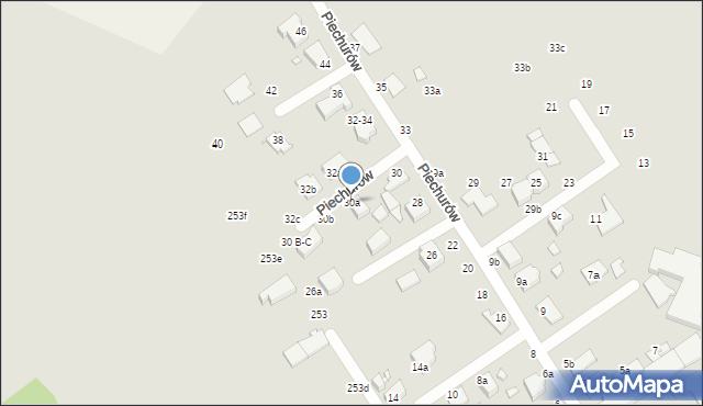 Kalisz, Piechurów, 30a, mapa Kalisza