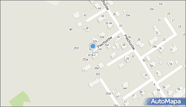 Kalisz, Piechurów, 30c, mapa Kalisza