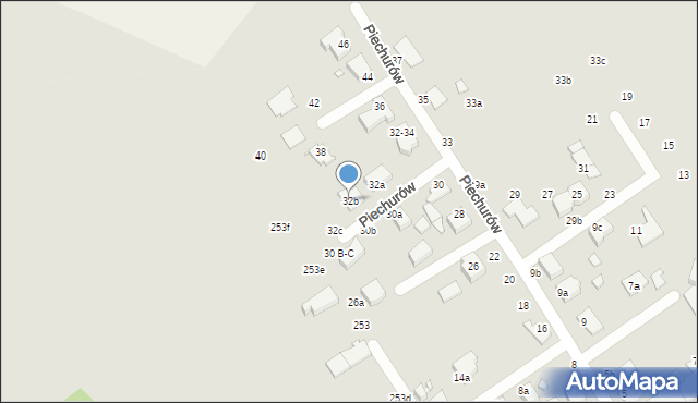 Kalisz, Piechurów, 32b, mapa Kalisza
