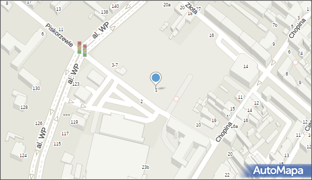 Kalisz, Piskorzewie, 1, mapa Kalisza