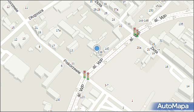 Kalisz, Piskorzewie, 9-11, mapa Kalisza