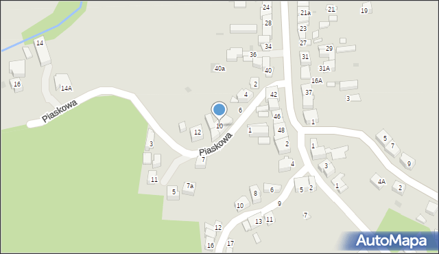Kalwaria Zebrzydowska, Piaskowa, 10, mapa Kalwaria Zebrzydowska
