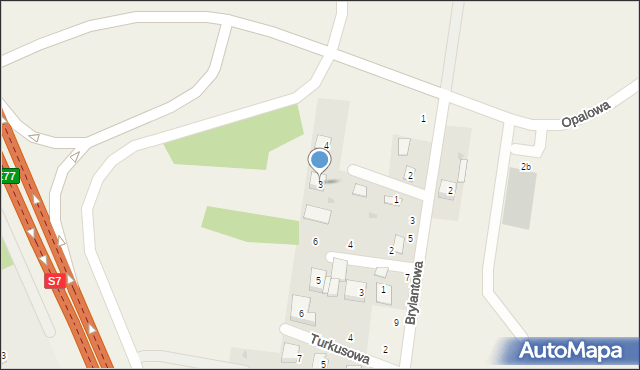 Kamień, Piaskowa, 3, mapa Kamień