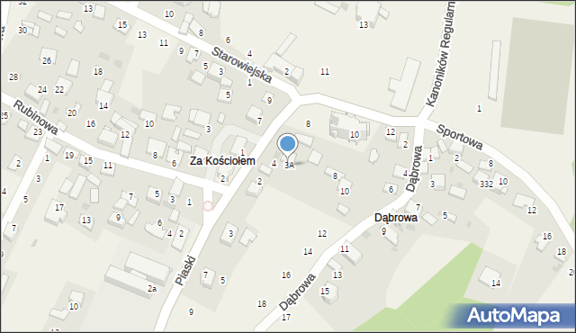 Kamień, Piaski, 3A, mapa Kamień