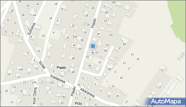 Kamień, Piaski, 51, mapa Kamień