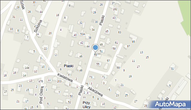 Kamień, Piaski, 53, mapa Kamień