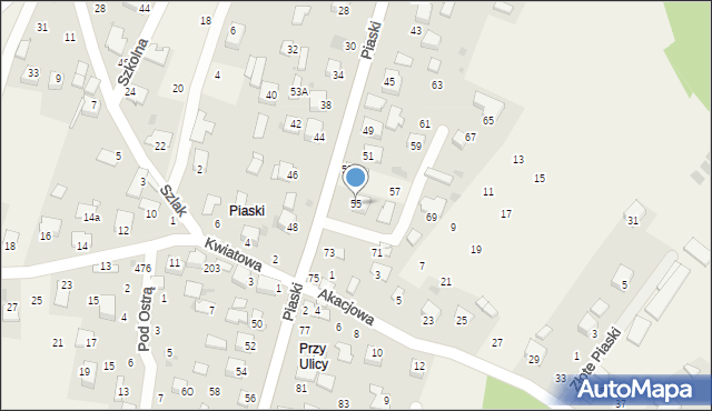 Kamień, Piaski, 55, mapa Kamień