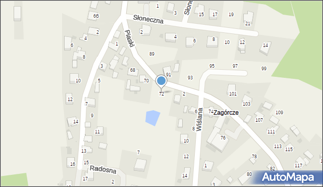 Kamień, Piaski, 72, mapa Kamień