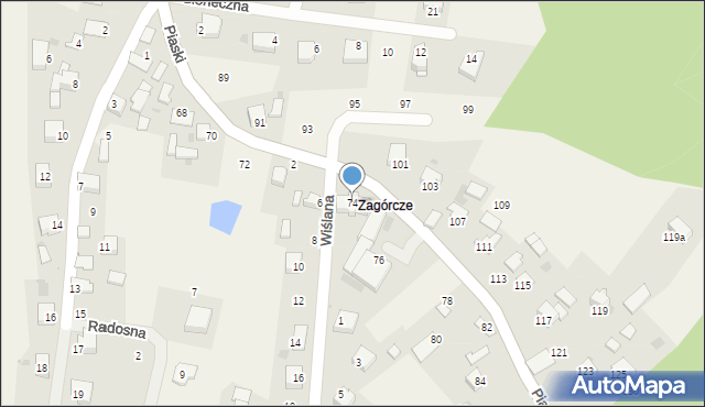 Kamień, Piaski, 74, mapa Kamień