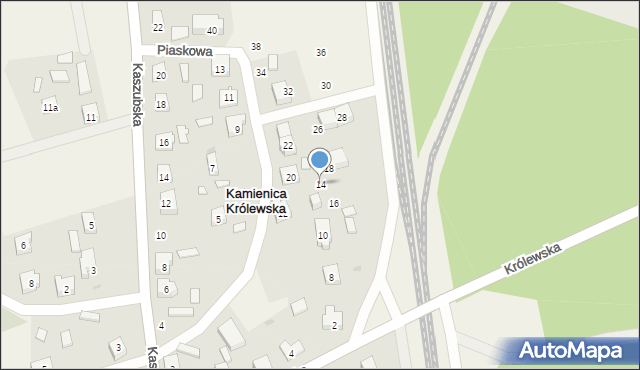 Kamienica Królewska, Piaskowa, 14, mapa Kamienica Królewska
