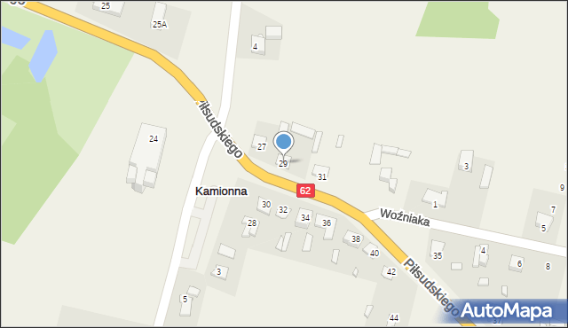 Kamionna, Piłsudskiego Józefa, marsz., 29, mapa Kamionna