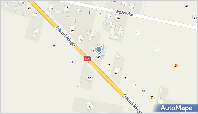 Kamionna, Piłsudskiego Józefa, marsz., 45, mapa Kamionna