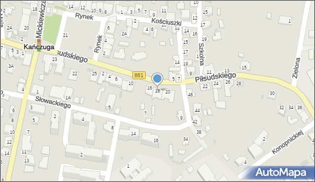 Kańczuga, Piłsudskiego Józefa, marsz., 18, mapa Kańczuga
