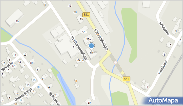Kańczuga, Piłsudskiego Józefa, marsz., 52, mapa Kańczuga