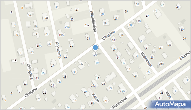 Kanie, Piłsudskiego Józefa, marsz., 21, mapa Kanie