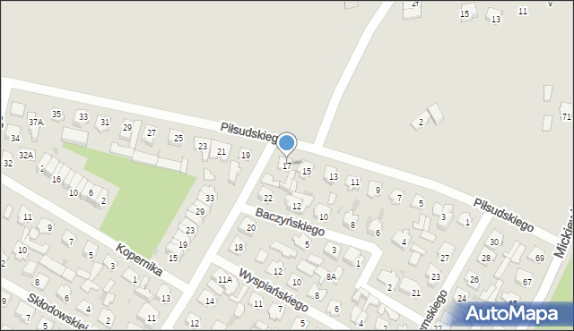 Karczew, Piłsudskiego Józefa, marsz., 17, mapa Karczew