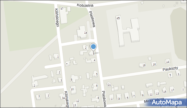 Kargowa, Piaskowa, 3, mapa Kargowa