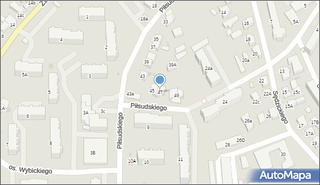 Kartuzy, Piłsudskiego Józefa, marsz., 47, mapa Kartuzy