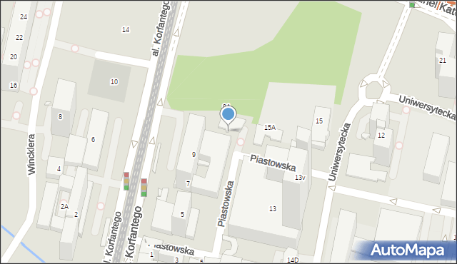 Katowice, Piastowska, 4, mapa Katowic