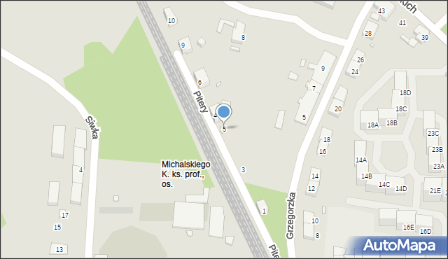 Katowice, Pitery Romualda, 5, mapa Katowic