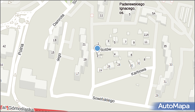 Katowice, Pilotów, 2, mapa Katowic