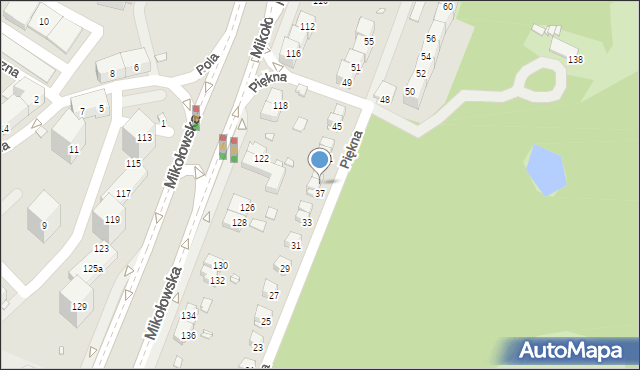 Katowice, Piękna, 39, mapa Katowic