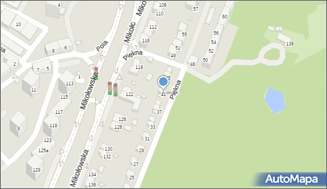 Katowice, Piękna, 41, mapa Katowic