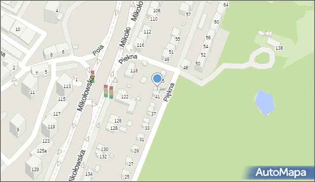 Katowice, Piękna, 43, mapa Katowic