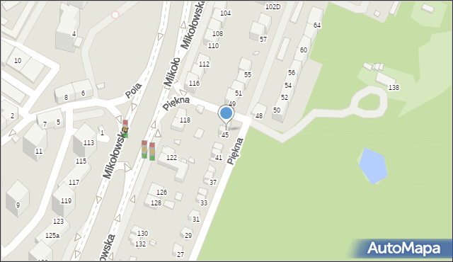 Katowice, Piękna, 47, mapa Katowic