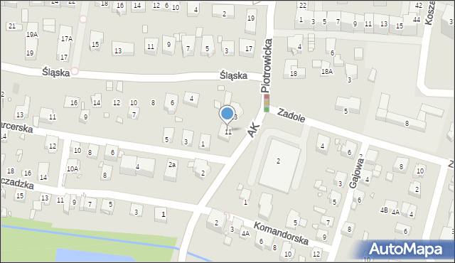 Katowice, Piotrowicka, 11, mapa Katowic