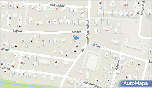 Katowice, Piotrowicka, 15, mapa Katowic