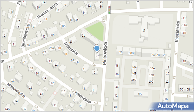 Katowice, Piotrowicka, 37, mapa Katowic