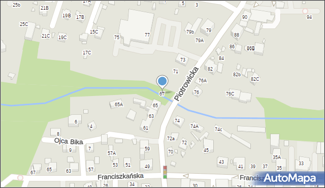 Katowice, Piotrowicka, 67, mapa Katowic