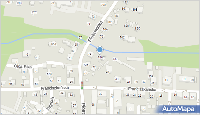 Katowice, Piotrowicka, 74A, mapa Katowic