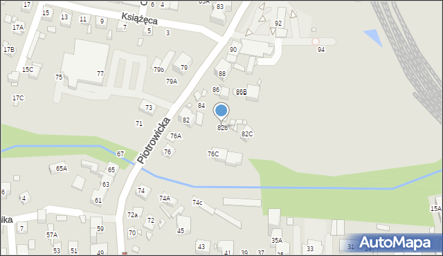 Katowice, Piotrowicka, 82b, mapa Katowic