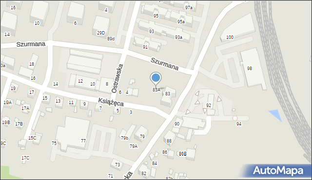 Katowice, Piotrowicka, 83A, mapa Katowic